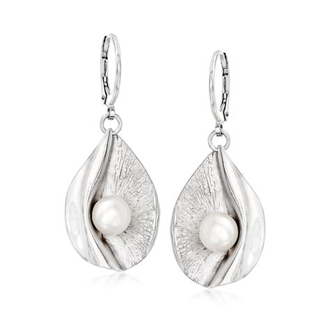 Italian Cultured Pearl Drop Earrings In Sterling Silver Ross Simons