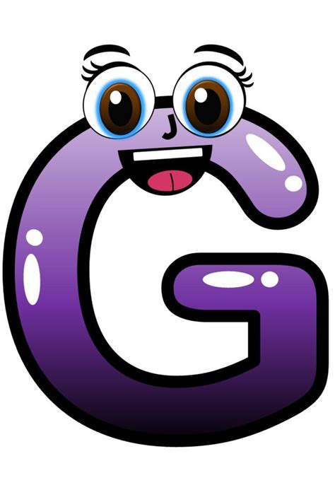 Cute Alphabet Letter G Clip Art With Face