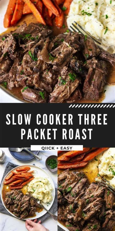 Slow Cooker Three Packet Roast [video] Recipe [video] Pot Roast Slow Cooker Slow Cooker