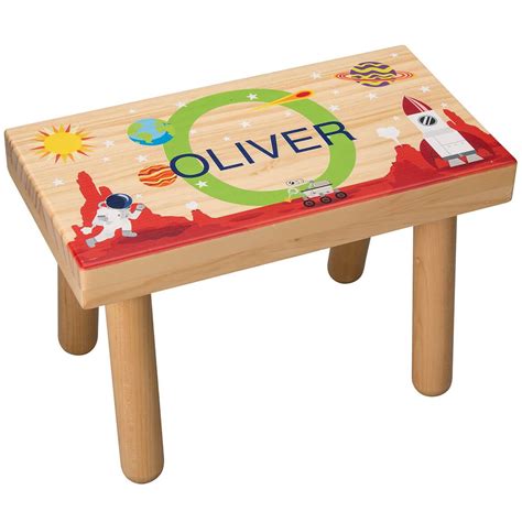 Personalized Space Themed Childrens Step Stool Miles Kimball