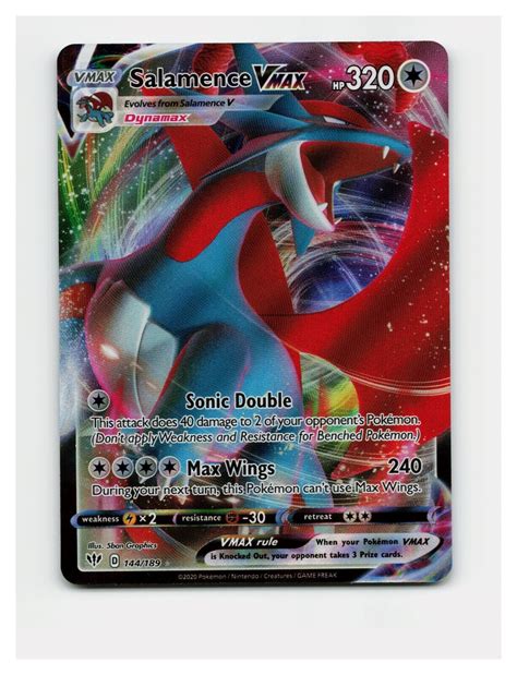 Salamence Vmax Darkness Ablaze Ultra Rare Pokemon Nm Ebay