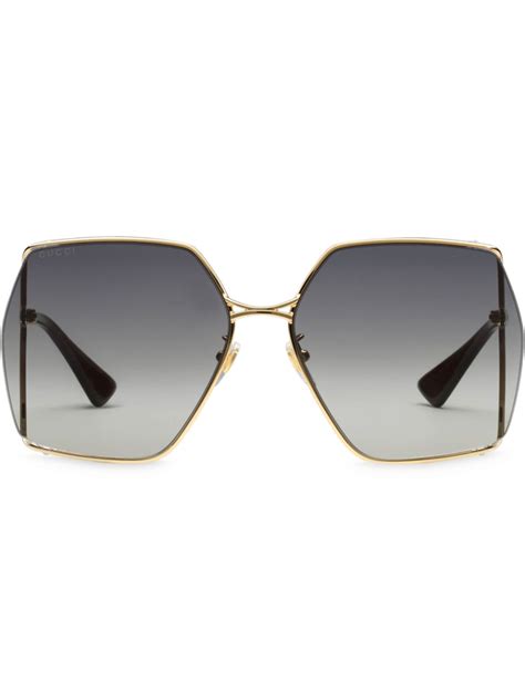 Gucci Eyewear Oval Frame Sunglasses Farfetch