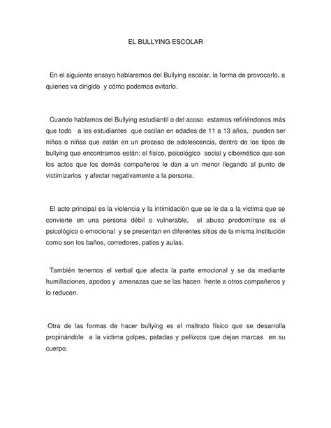 Calaméo Ensayo El Bullying Escolar