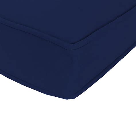 Navy Blue Canvas Gusseted Outdoor Deep Seat Cushion