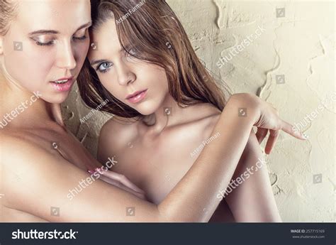 Two Beautiful Sexy Lesbian Women Erotic Stock Photo 257715169