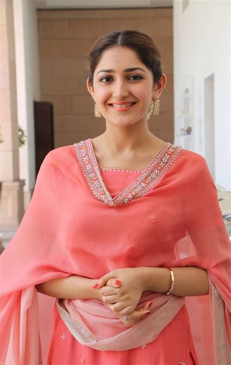 Indian Model Sayyeshaa Saigal Stills In Pink Punjabi Dress Fashion