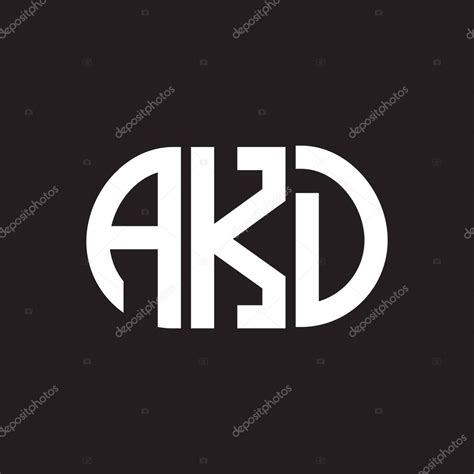 Akd Dise O Del Logotipo De La Letra Sobre Fondo Negro Akd