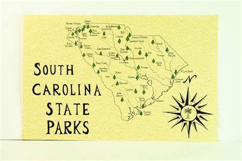 South Carolina State Parks Map - Etsy