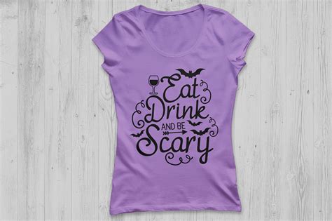 Eat Drink And Be Scary Svg Halloween Svg Spooky Svg Bat Svg By