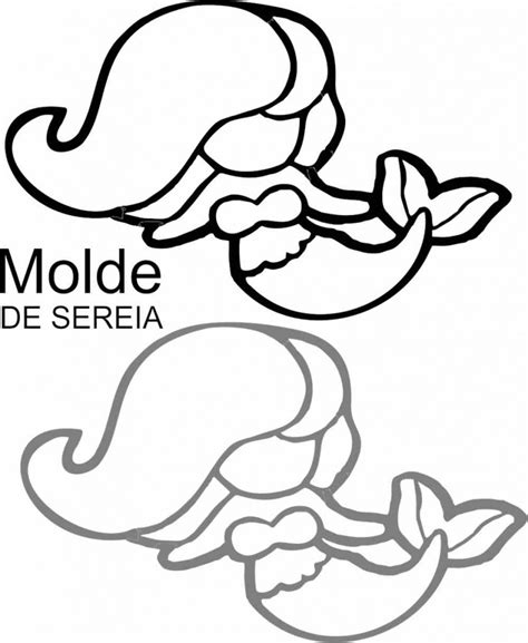 Molde De Sereia Grande Para Imprimir Colorir E Se Divertir