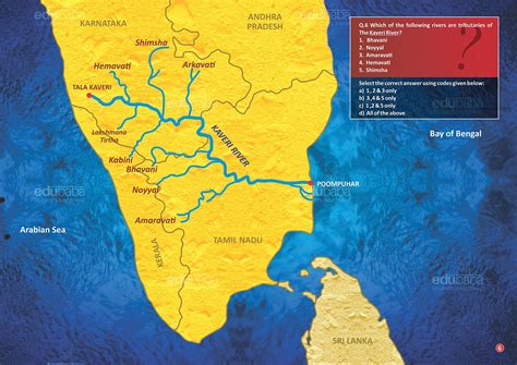 Kaveri River Dams Map