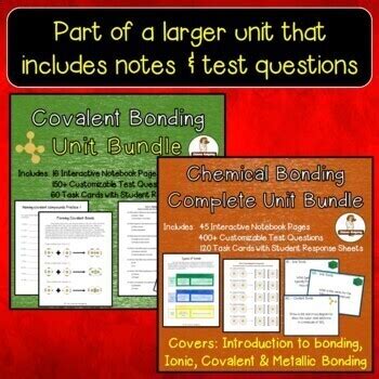 Covalent Bonding Task Cards By The Science Hedgehog Tpt