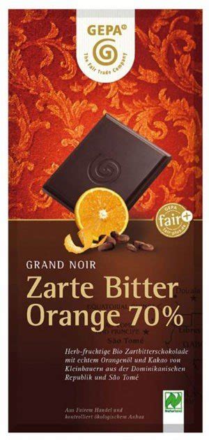 GEPA BIO Schokolade Zarte Bitter Orange Fair Trade