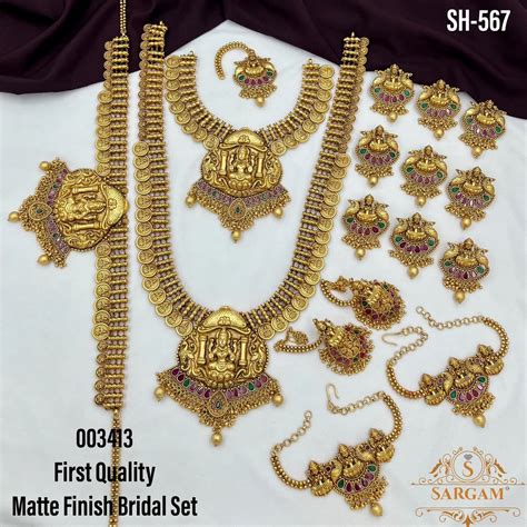 Golden Brass Temple Bridal Jewellery Set At 6810 Set In Mumbai ID