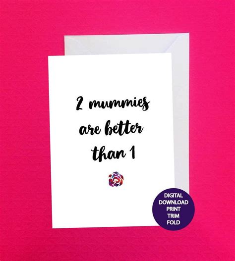 2 Mums Anniversary Card Lesbian Mums Mothers Day Card Lesbian Anniversary Card Lesbian