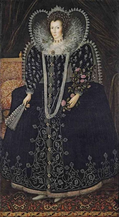 British School 16th Century Portrait Of A Lady Traditionally