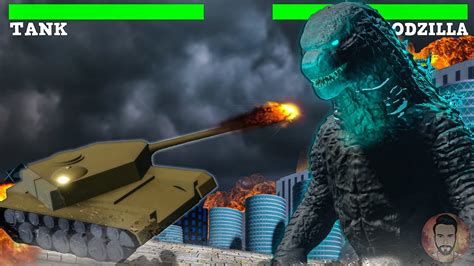 TANKS Vs GODZILLA Fight With Healthbars Roblox YouTube