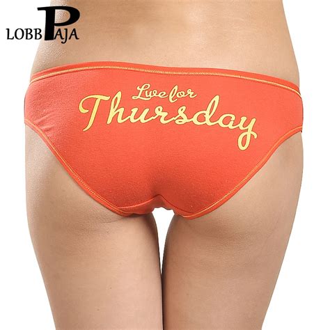 Lobbpaja Lot Pcs Woman Underwear Cotton Weekdays Letter Printed Sexy