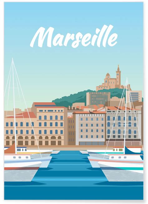 Affiche ville Marseille idée cadeau LAfficherie