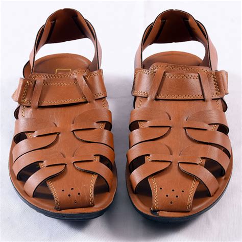 Men S Closed Toe Luxury Pu Leather Brown Sandals Smd Footwear