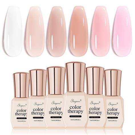 Amazon Shoyum Jelly Gel Nail Polish Set Colors Nude Gel Polish