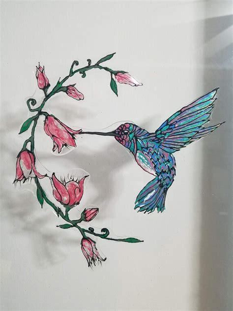 Purple Hummingbird Drawing