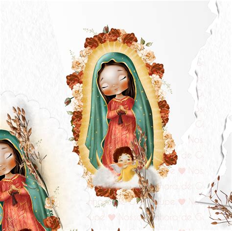 Kit Digital Santinhos Nossa Senhora De Guadalupe Em Aquarela Ilustrei