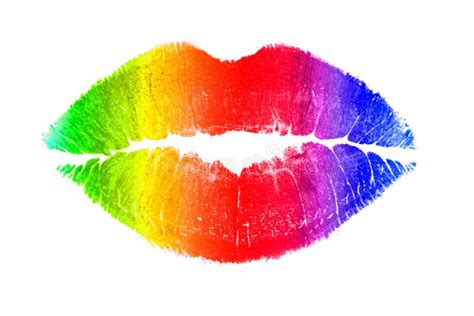 Rainbow lips stock illustration. Image of cream, carmine - 4984774