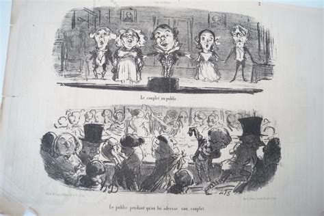 Karikatur Honoré Daumier Croquis Dramatiques Original Lithographie