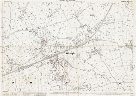 Old Ordnance Survey Map Of Whimple Devon In 1905