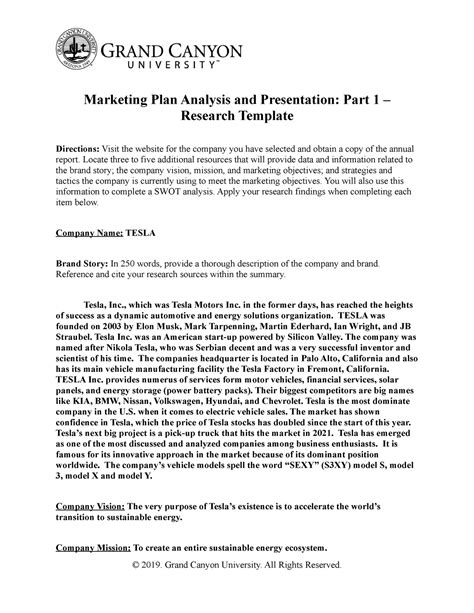 Mkt Rs Marketing Plan Analysis And Presentation Part Research