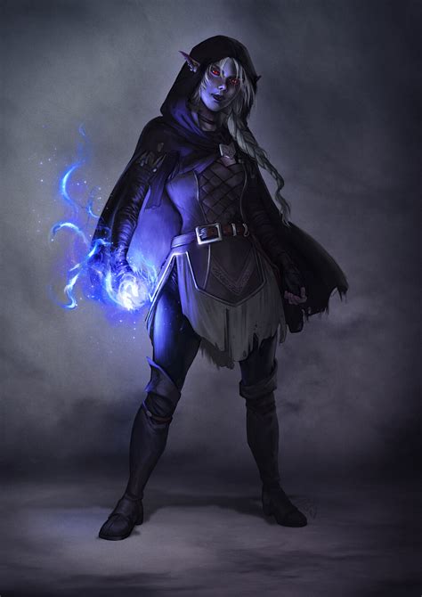 ArtStation - Drow Sorcerer - dnd commission, Elisa Serio | Dark elf ...