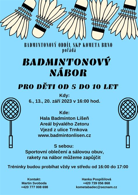 Pozvánka na nábor badminton je badec cz