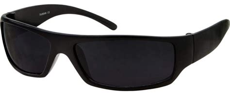 Grinderpunch Mens Black Super Dark Sunglasses Slim Wrap Around