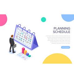 Schedule planning people creating of timetable Vector Image