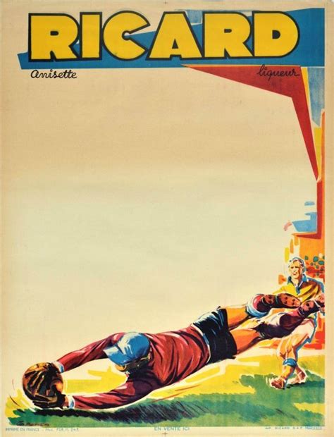 Football France Ricard Anisette Alcohol 1960s Original Vintage Sport