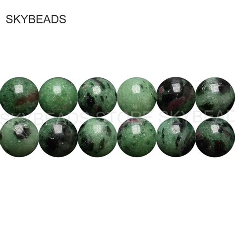 Natural Ruby Zoisite Semi Precious Stone Mm Beads In