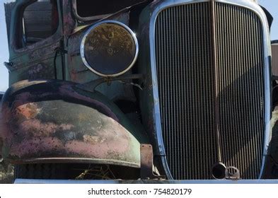 Old Antique Truck Rusts Slowly Mountain Stock Photo