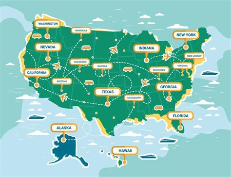 United States Landmark Map Vector 227490 Vector Art at Vecteezy