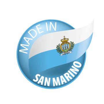 Vector Illustration Of The Flag Of San Marino On A Plain White Backdrop