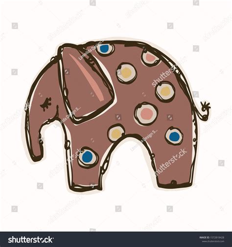 Cute Toy Elephant Clipart Vector Motif Vector De Stock Libre De Regalías 1572818428