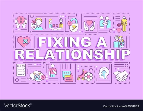 Fixing Relationship Word Concepts Pink Banner Vector Image