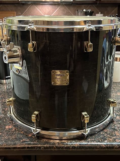 Yamaha Maple Custom 16 Floor Tom 1990 S Black Ebony Reverb