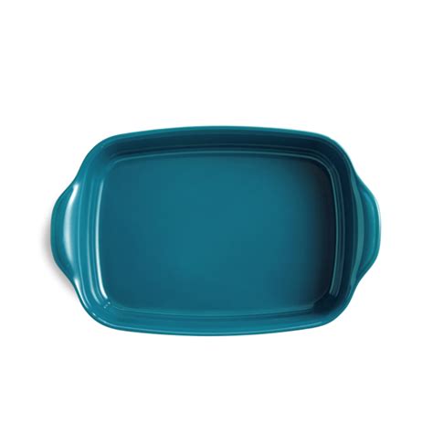 Plat Moyen Rectangulaire Ultime En C Ramique X Cm Bleu Feu Doux