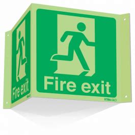 Xtra Glo Fire Exit Projecting D Signs