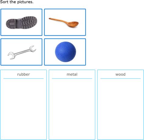 Ixl Sort Objects By Material Kindergarten Science