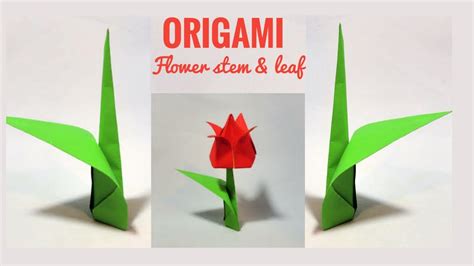 How To Make Origami Paper Flower Stem And Leafeasy Paper Leaves And Flower Stemdiydecorcraft