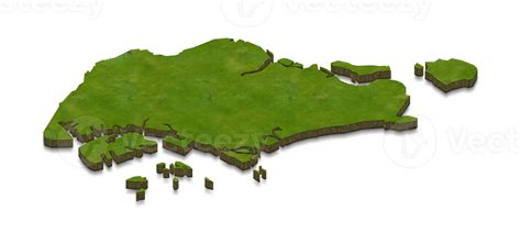 3D map illustration of Singapore 12375102 PNG