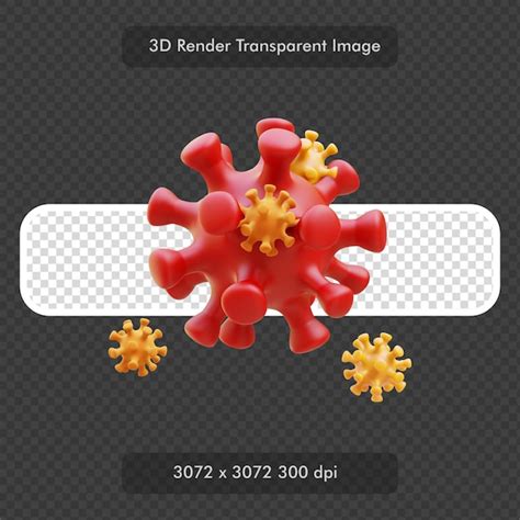 Premium PSD Virus 3d Render Illustration