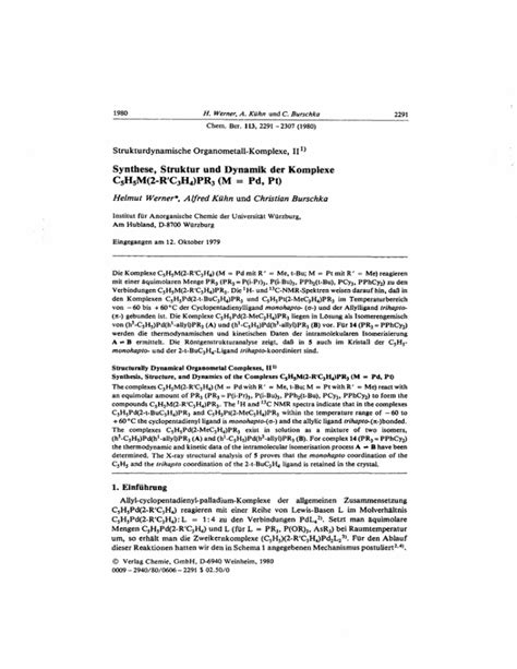 Synthese Struktur Und Dynamik Der Komplexe C5H5M 2